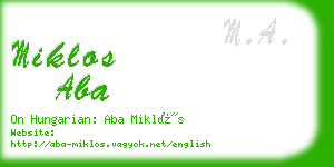 miklos aba business card